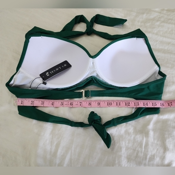 Tempt Me Emerald Green Bikini Swim Top Halter Retro Bathing Suit size XL NWT - Picture 4 of 5